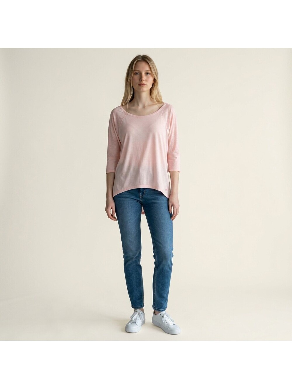Champion Activewear T-Shirt Women S Small Pink 3/4 Sleeve Gym Running Stretch
